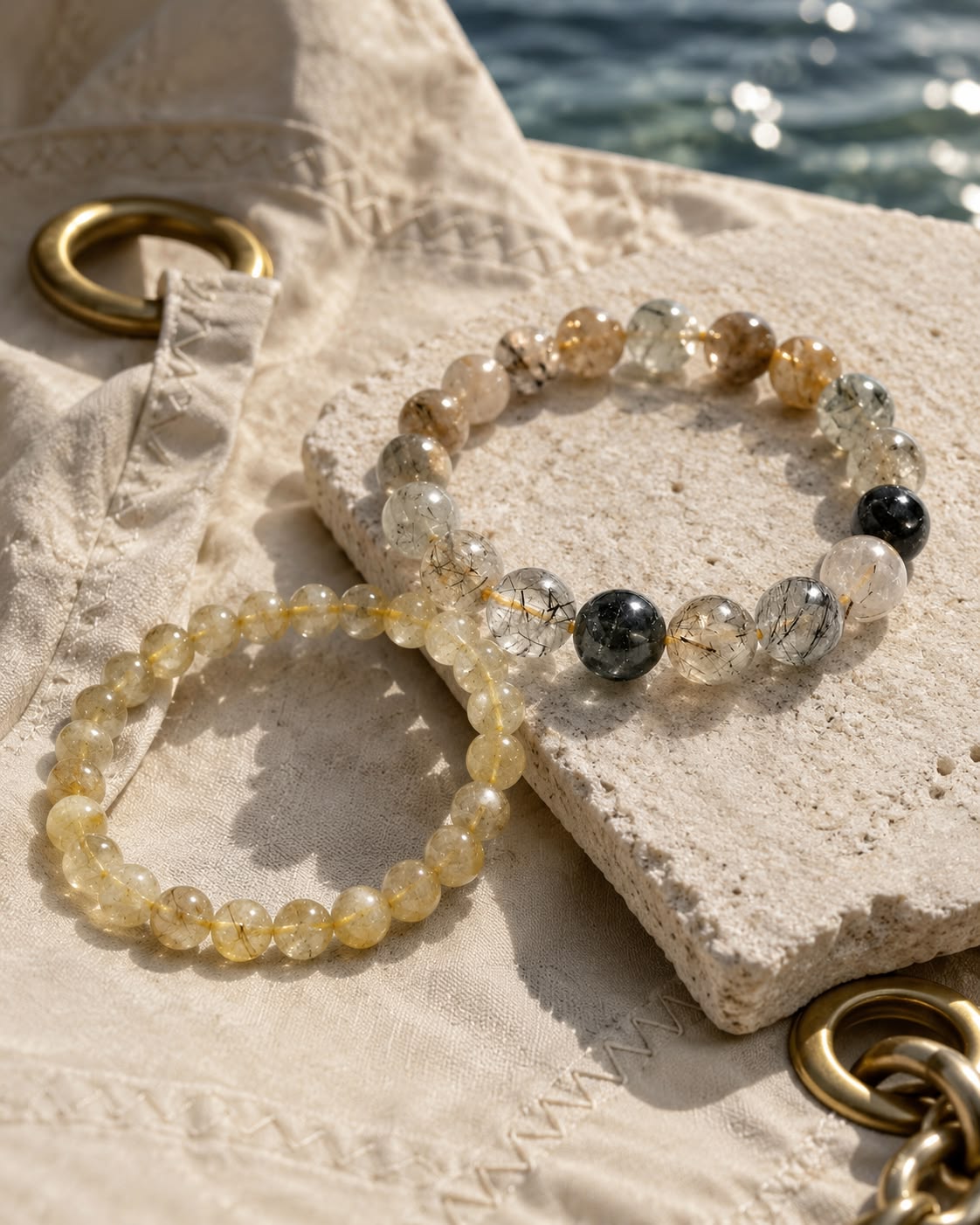 Clear Quartz Bead Bracelet lifestyle image